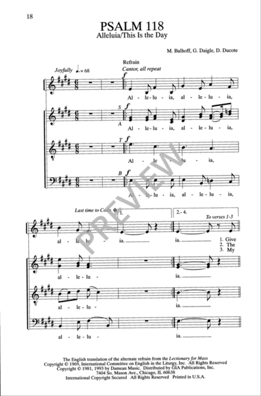 Psalms for the Church Year - Volume 6, Choral Refrains 4-Part scores gallery preview page 20