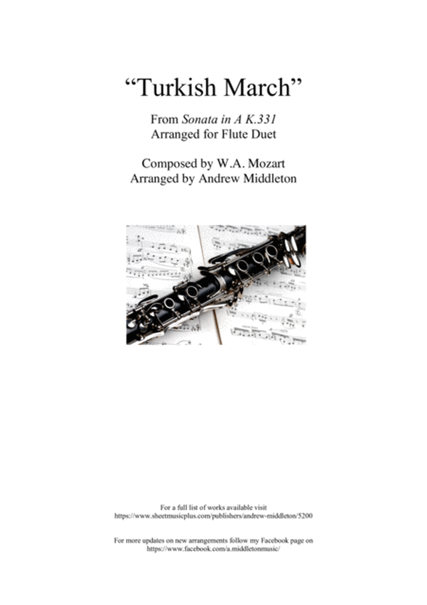 Turkish March arranged for Clarinet Duet image number null