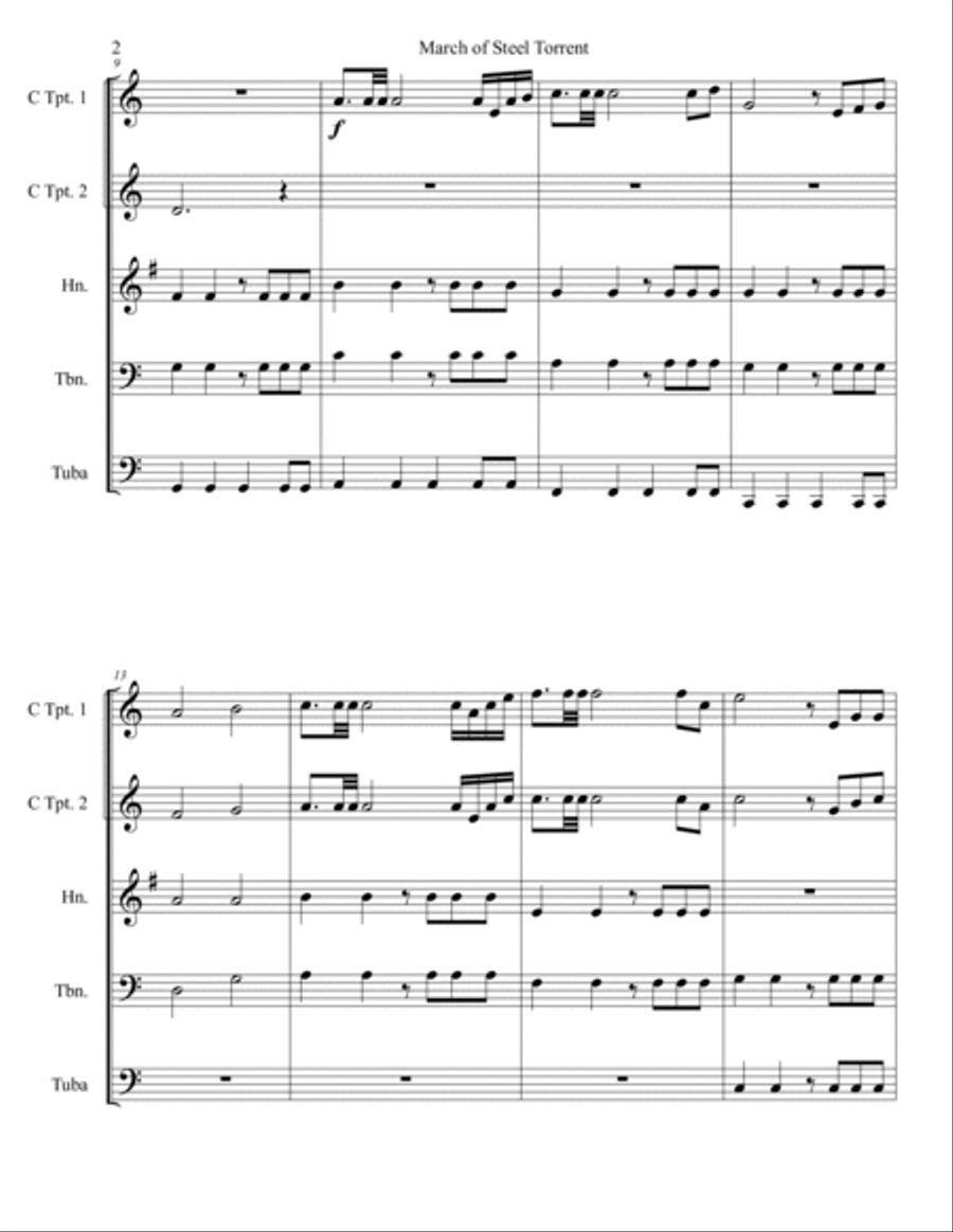 March of Steel Torrent Brass Quintet scores gallery preview page 3