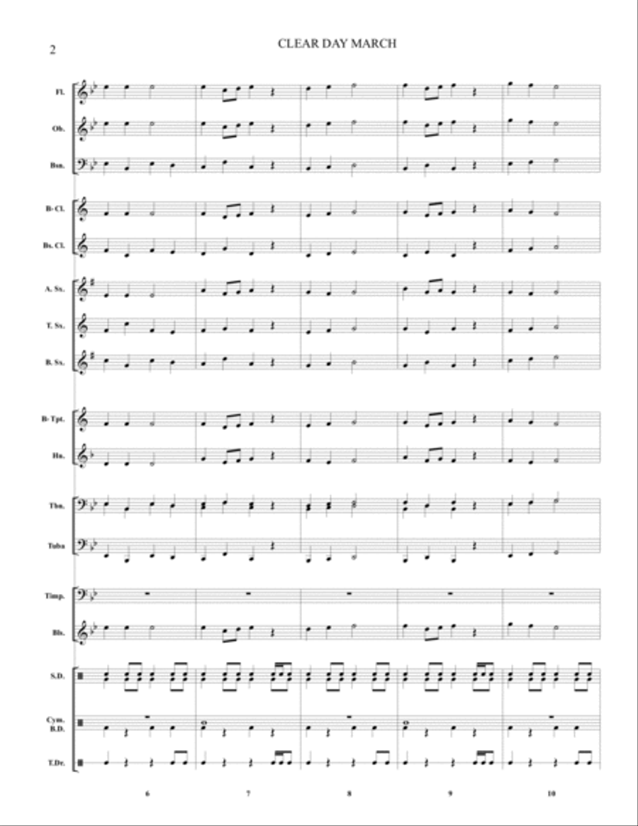 Clear Day March Concert Band scores gallery preview page 4