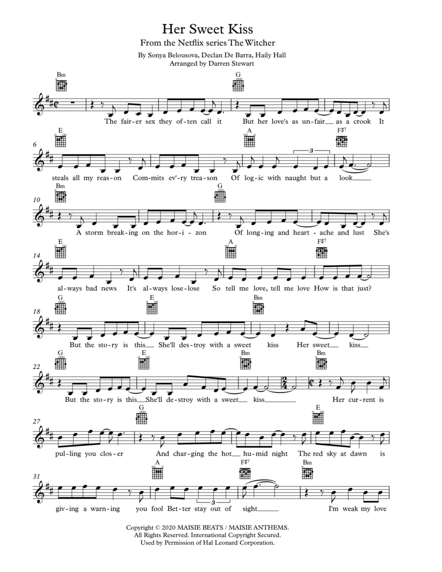 Her Sweet Kiss Piano scores gallery preview page 1