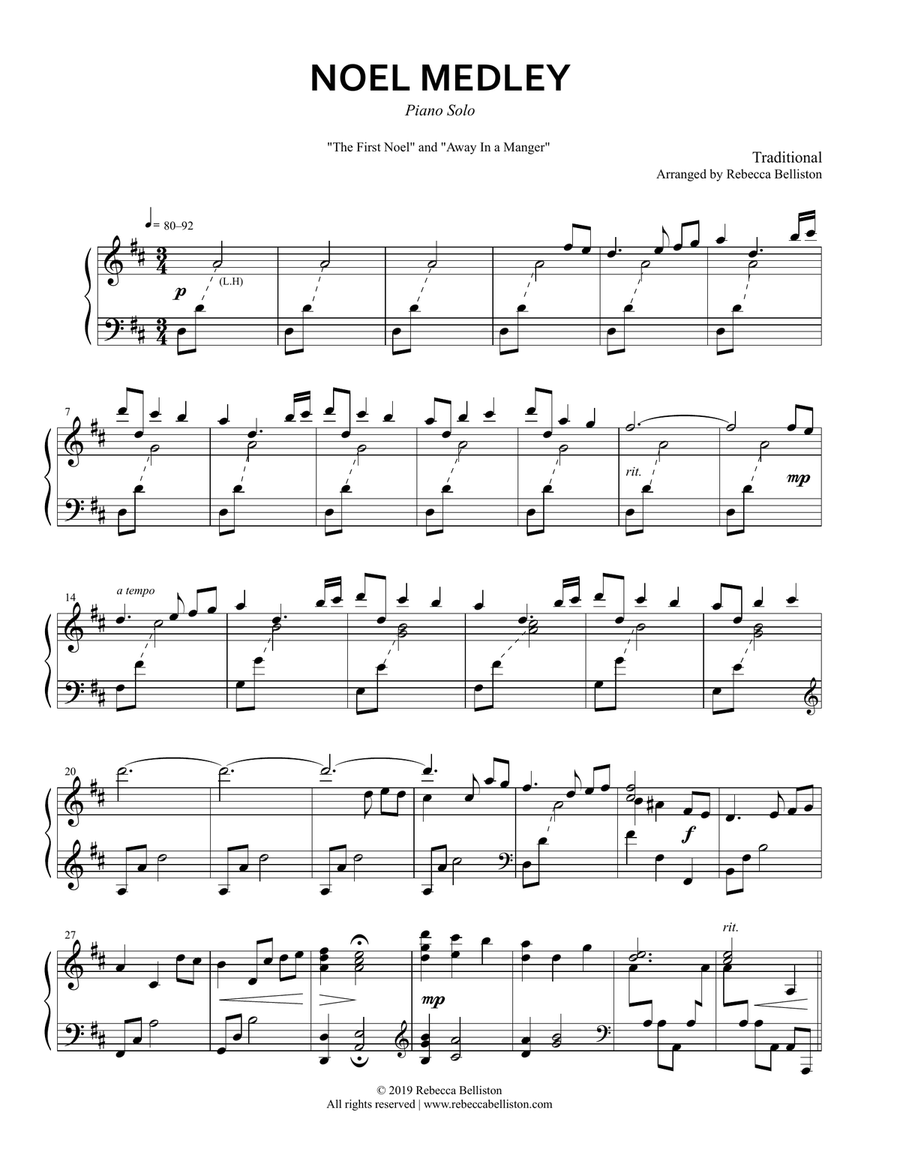Noel: A Christmas Medley (Piano Solo) Piano Solo scores gallery preview page 1