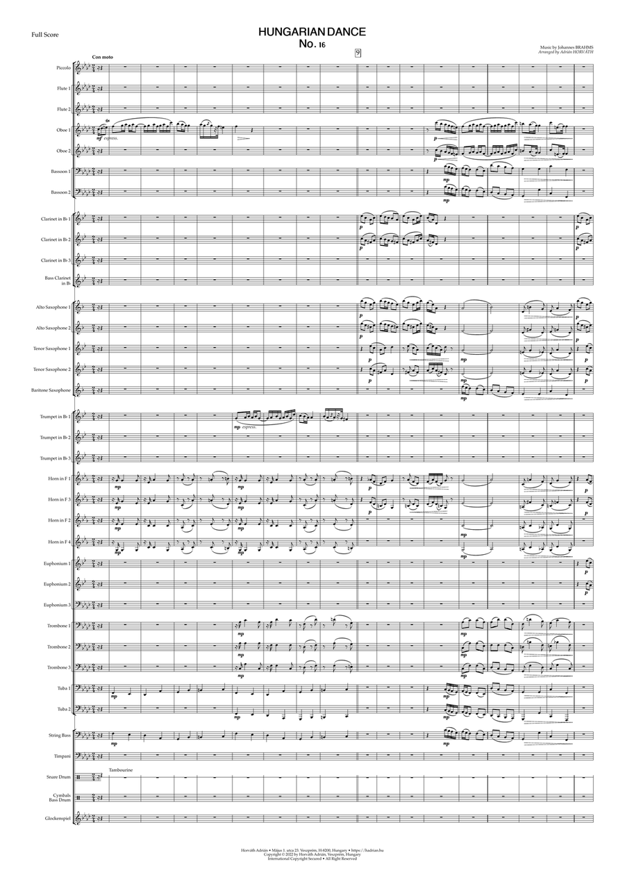 Hungarian Dance No.16 Hungarian Dance No.16 Concert Band scores gallery preview page 2