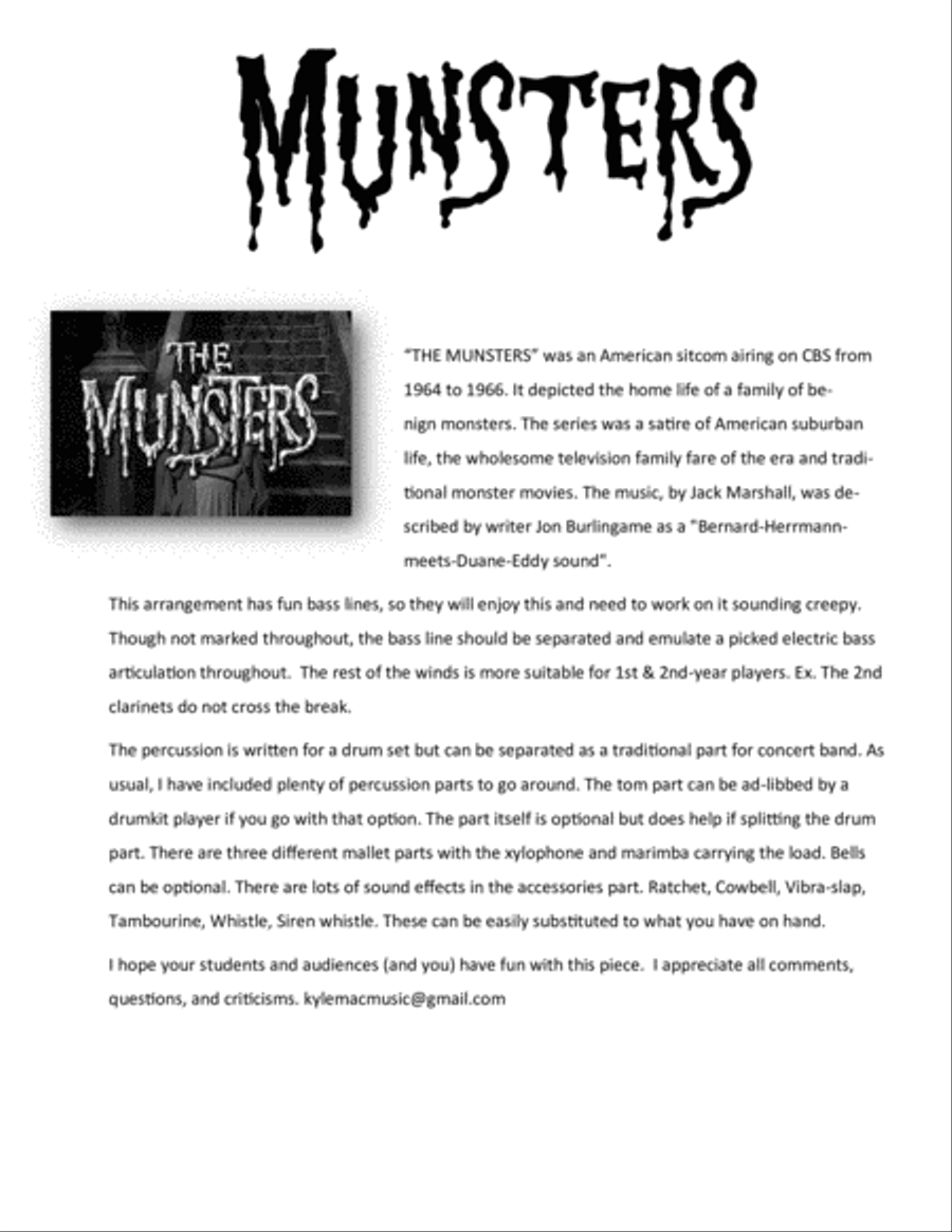 The Munsters Theme Concert Band scores gallery preview page 2