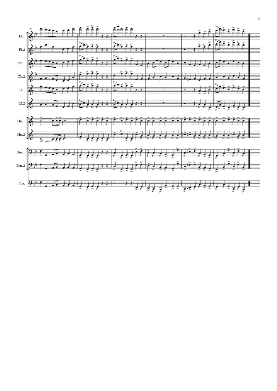 Mussorgsky: Pictures at an Exhibition Promenade & No. 1.Gnomus - symphonic wind ensemble Large Ensemble scores gallery preview page 3