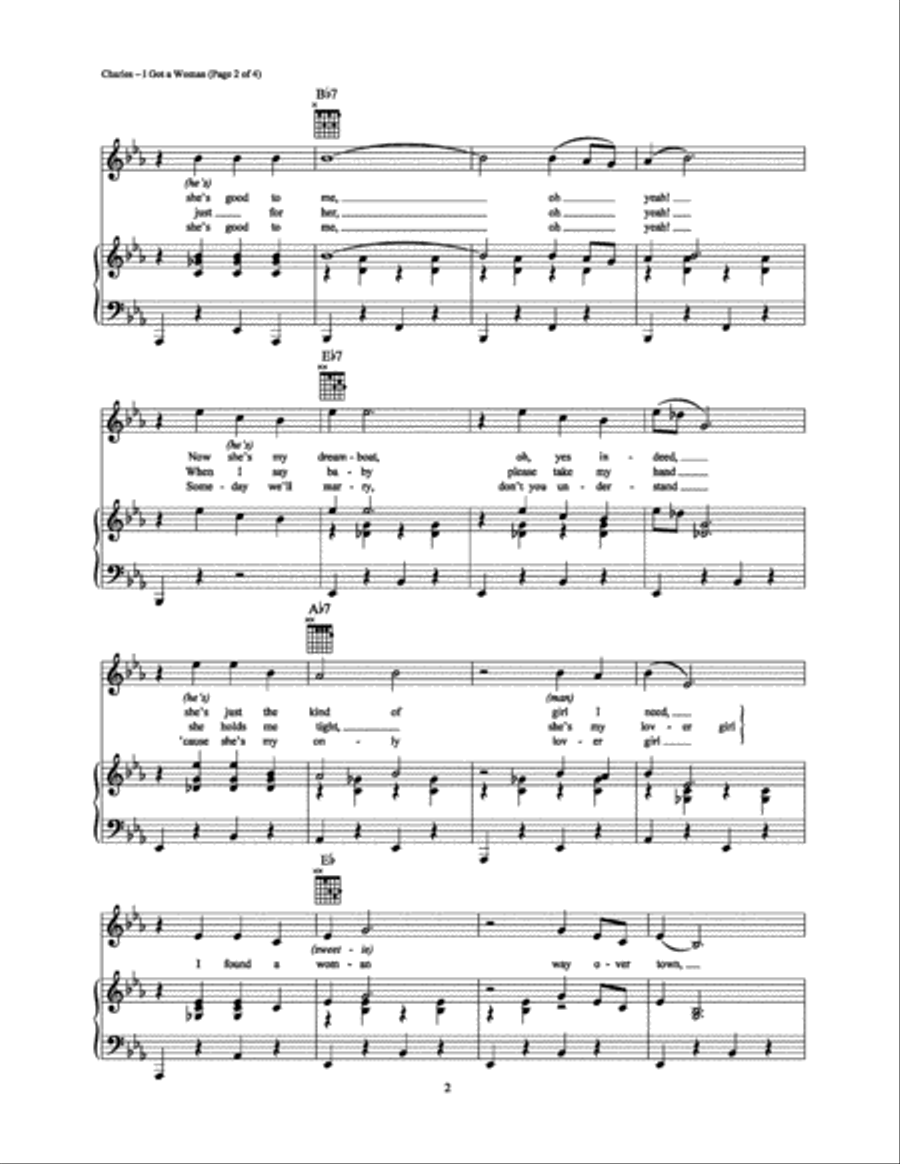 I Got a Woman Piano, Vocal, Guitar scores gallery preview page 2