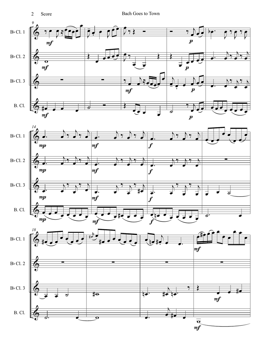Bach Goes To Town Woodwind Ensemble scores gallery preview page 3
