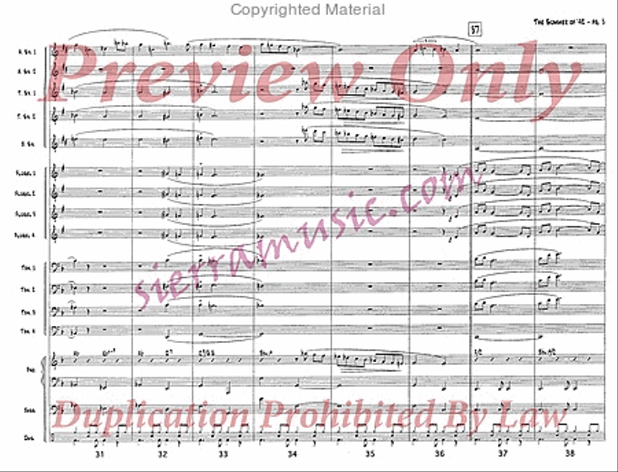 Theme from the Summer of '42 Jazz Ensemble scores gallery preview page 6