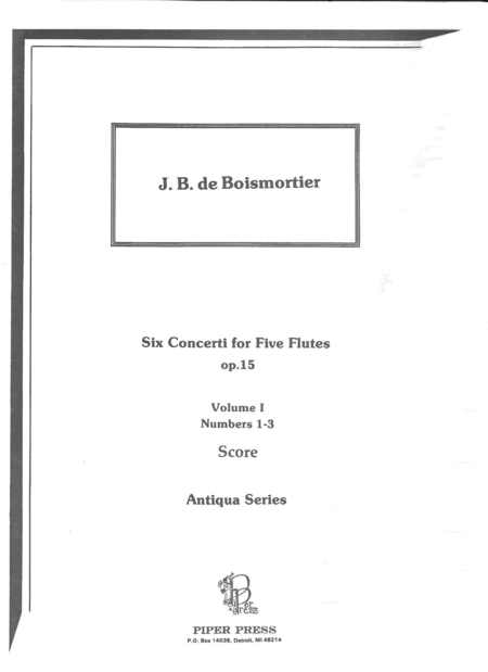 Six Concerti for Five Flutes (Score)