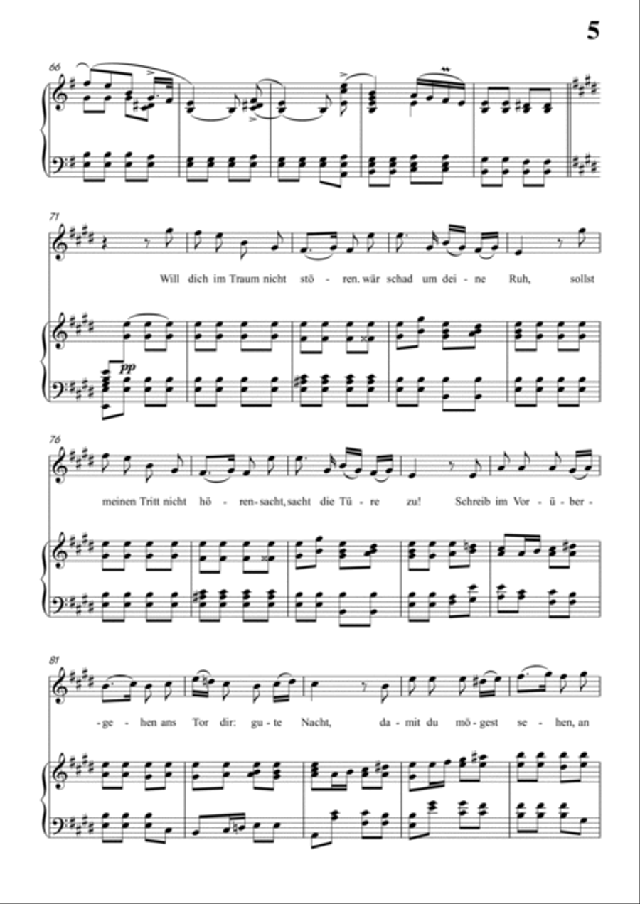 Schubert-Gute Nacht,from 'Winterreise',Op.89(D.911) No.1 in e minor,for Vocal and Piano Voice scores gallery preview page 6