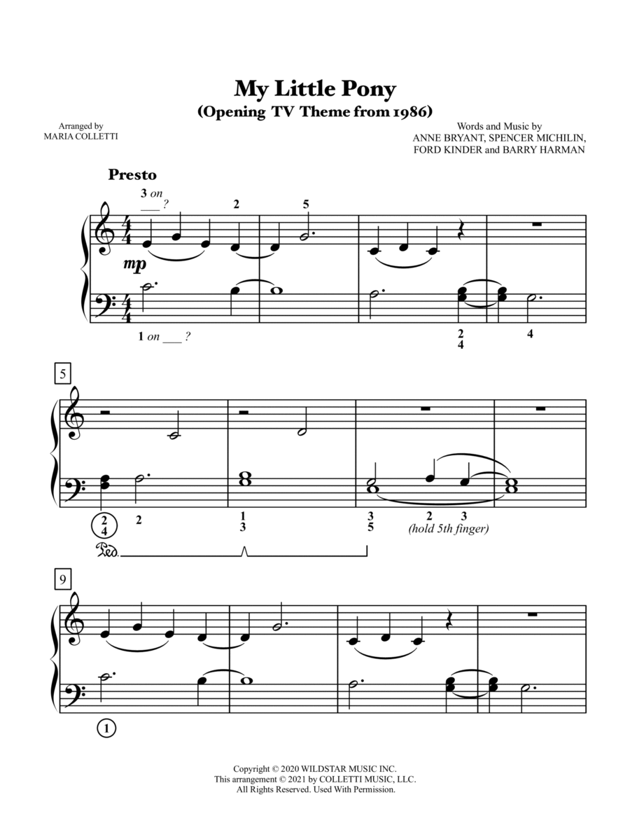 My Little Pony N Friends Easy Piano scores gallery preview page 1