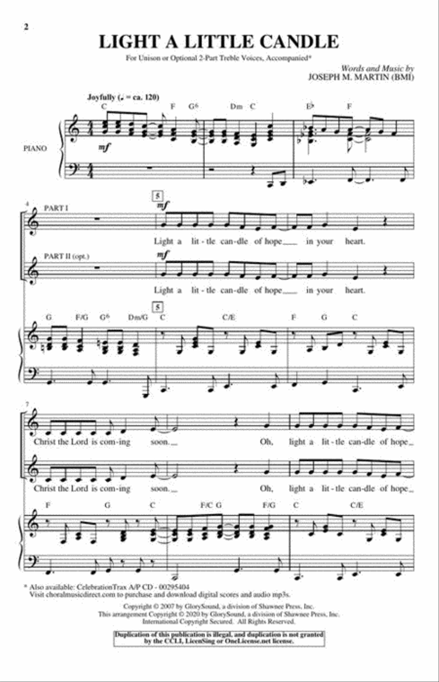 Light a Little Candle Unison Choir scores gallery preview page 3