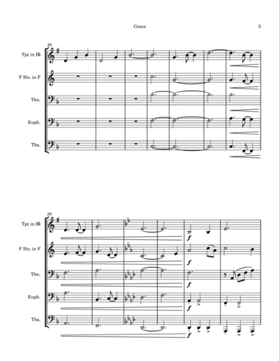 Grace Brass Ensemble scores gallery preview page 5