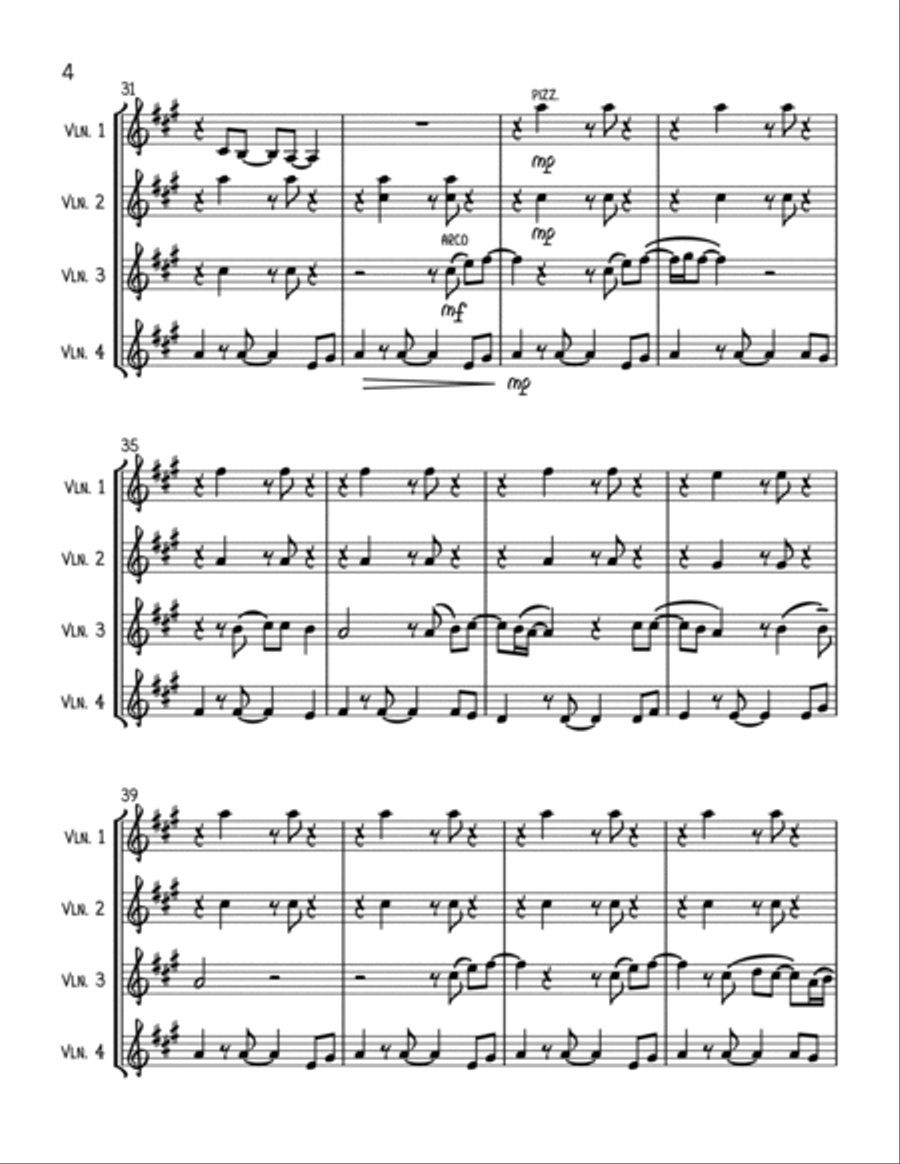 Stand By Me String Quartet scores gallery preview page 4
