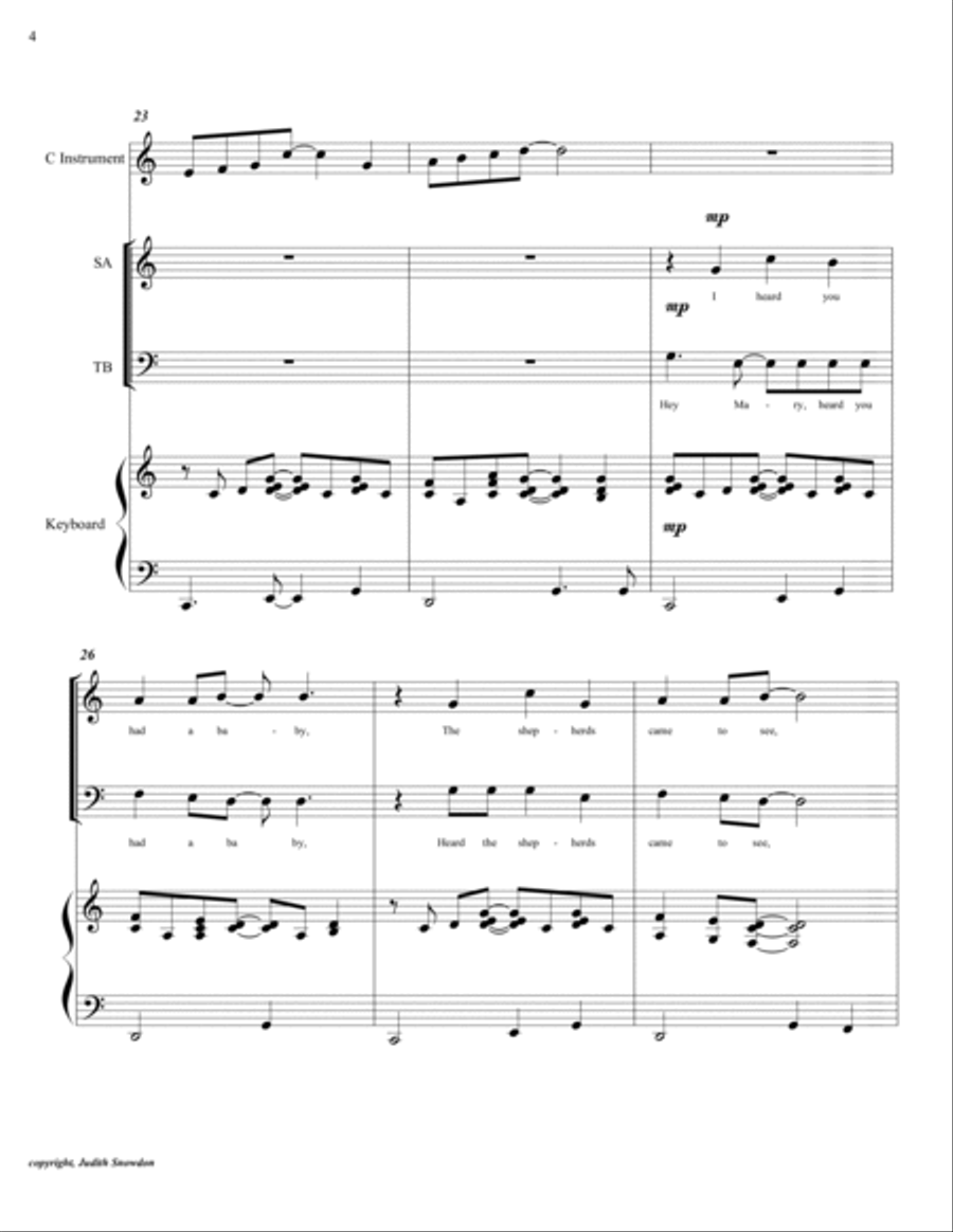 Hey Mary, Heard You Had A Baby, SATB 4-Part scores gallery preview page 4