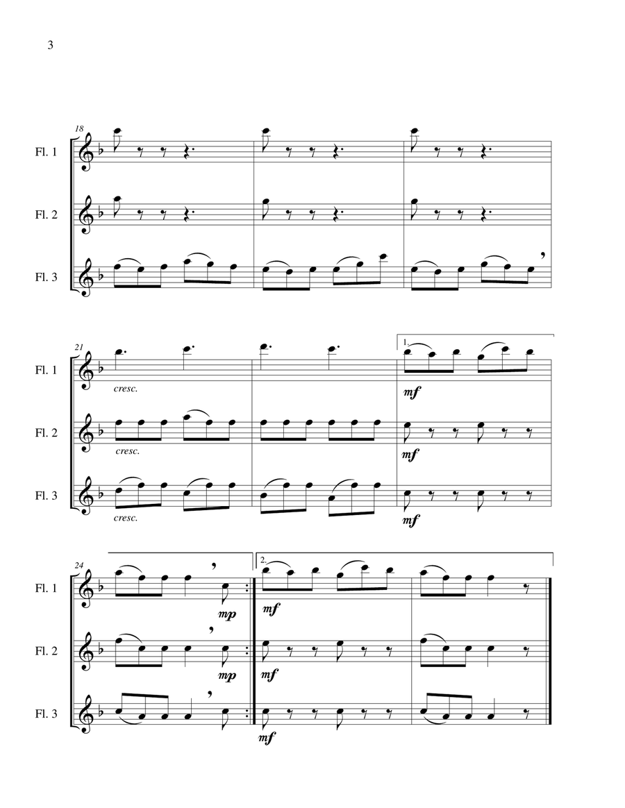 Irish Washerwoman - Flute Trio Flute Trio scores gallery preview page 5