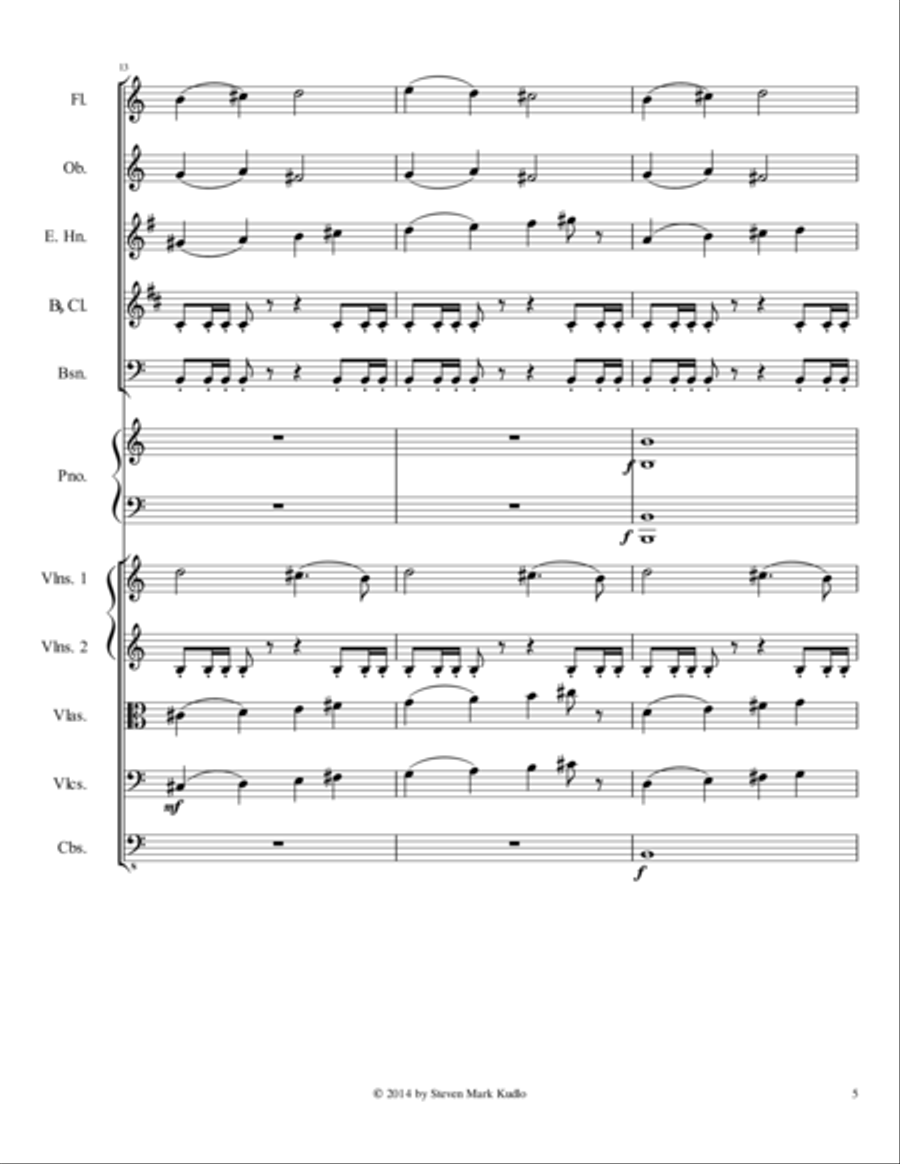 Minimal Piece for Chamber Orchestra with Piano Obbligato Chamber Orchestra scores gallery preview page 5