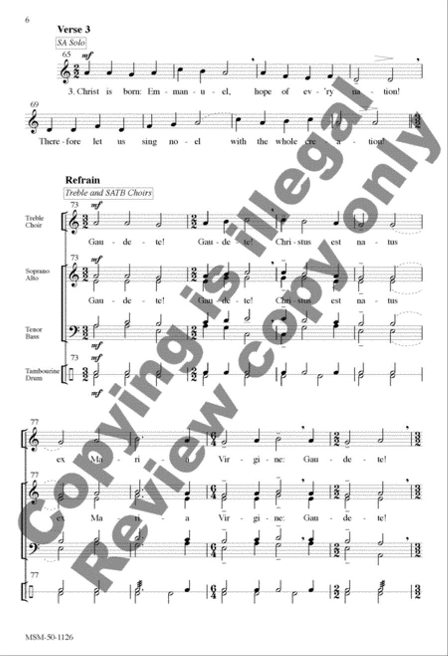 Gaudete 4-Part scores gallery preview page 6