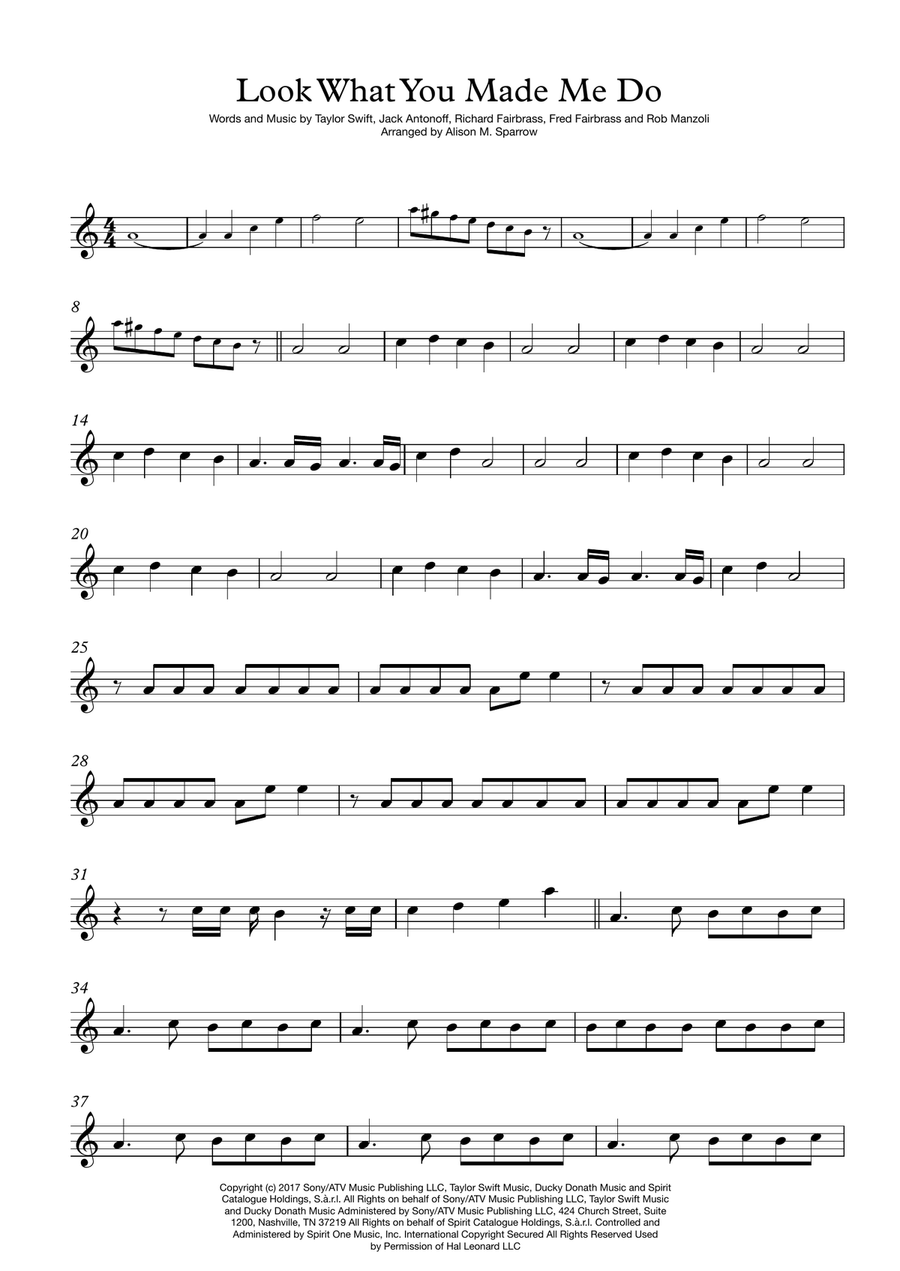 Look What You Made Me Do Look What You Made Me Do Violin Solo scores gallery preview page 1
