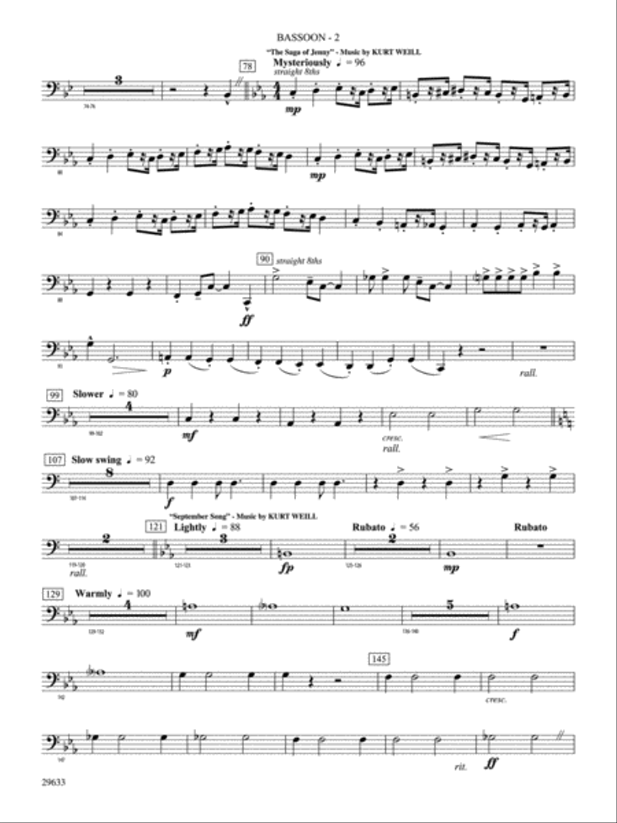 A Tribute to Kurt Weill: Bassoon Concert Band scores gallery preview page 2