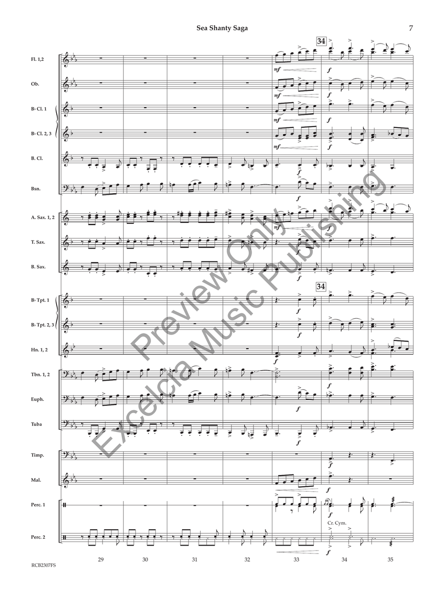 Sea Shanty Saga Concert Band scores gallery preview page 8