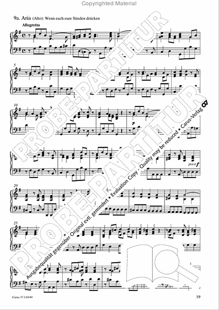 Markuspassion. Werkausgabe Reihe 1, Bd. 7 (Homilius) Organ scores gallery preview page 20