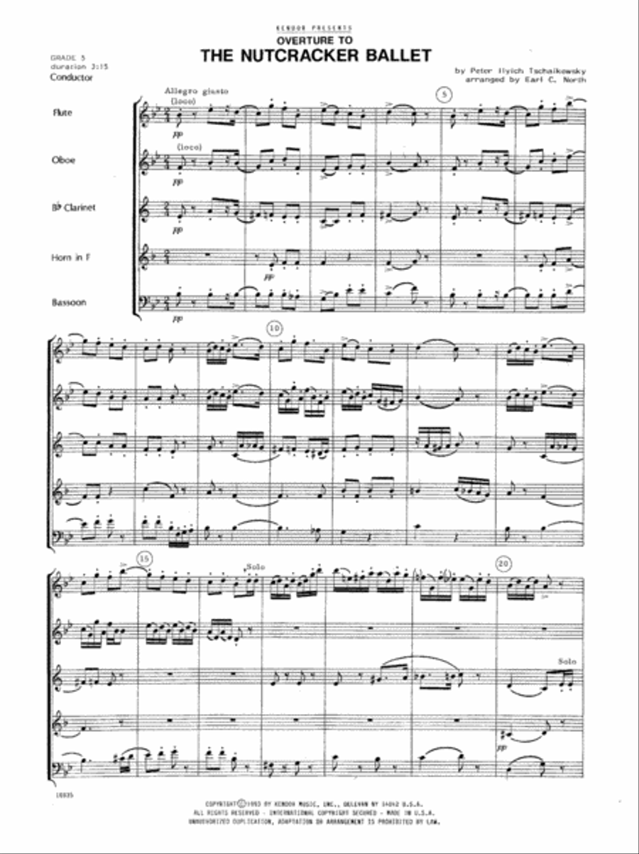 Overture To The Nutcracker Ballet Woodwind Quintet scores gallery preview page 2