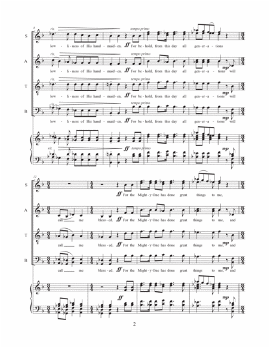 Magnificat (SATBdiv with Optional Keyboard) Divisi scores gallery preview page 3