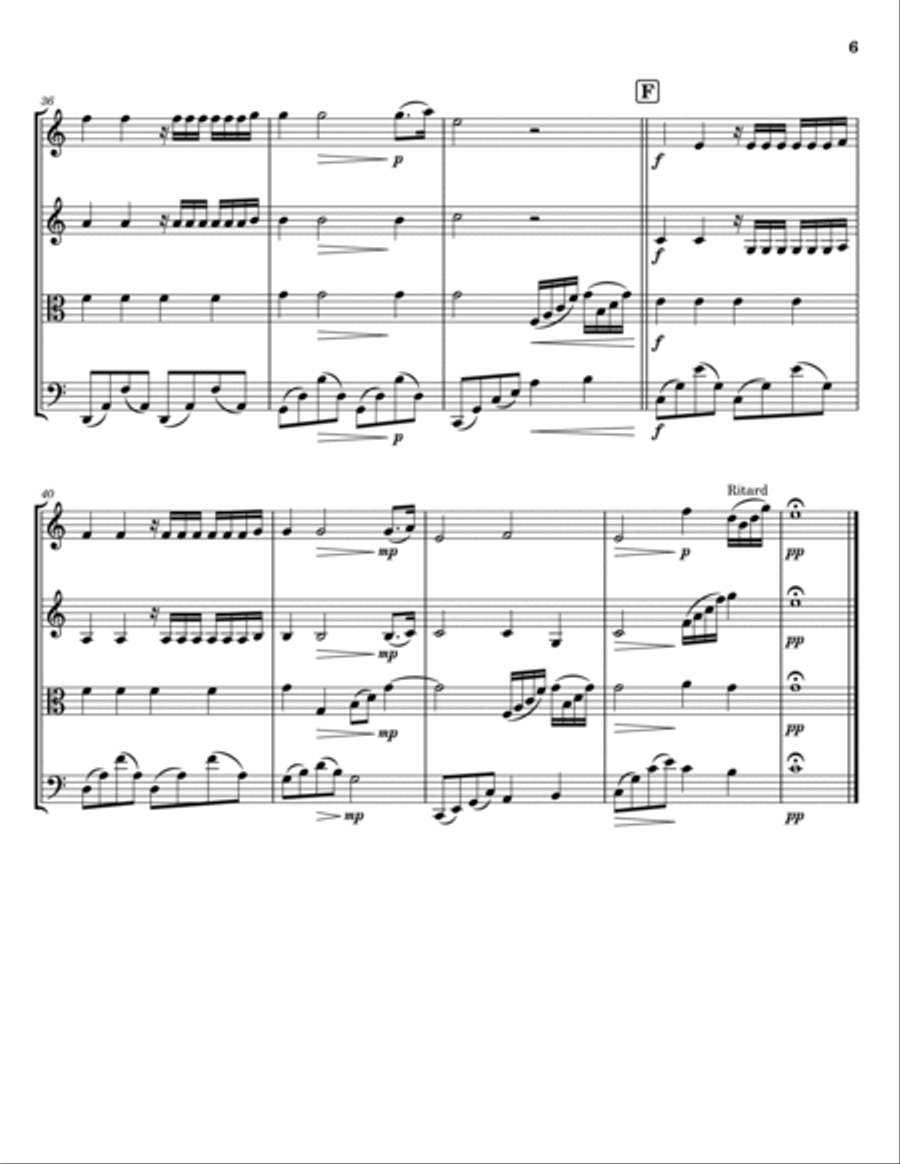 Ballade Pour Adeline String Quartet scores gallery preview page 6