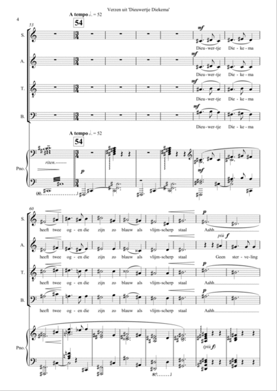 Verzen uit 'Dieuwertje Diekema' Divisi scores gallery preview page 4