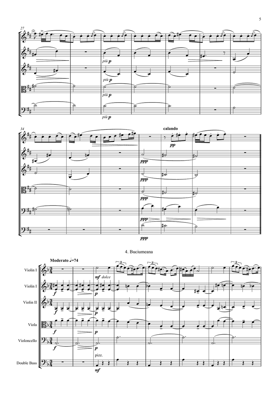 Bartok Romanian Dances String Orchestra scores gallery preview page 5