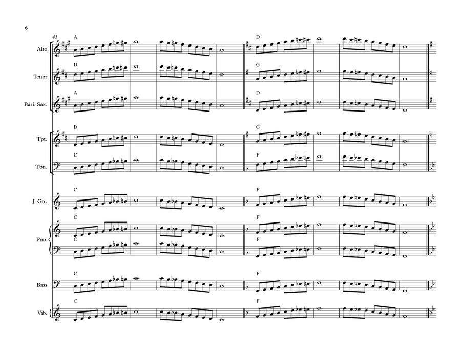 The Five Bebop Scales for Big Band Jazz Ensemble scores gallery preview page 6
