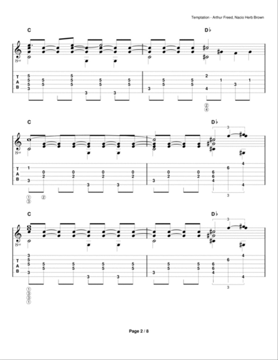 Temptation Guitar Solo scores gallery preview page 2