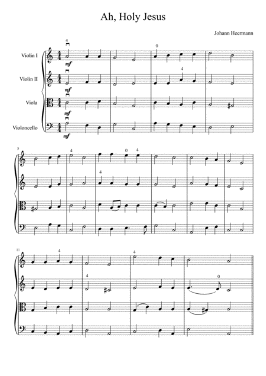 Ah Holy Jesus String Quartet scores gallery preview page 2