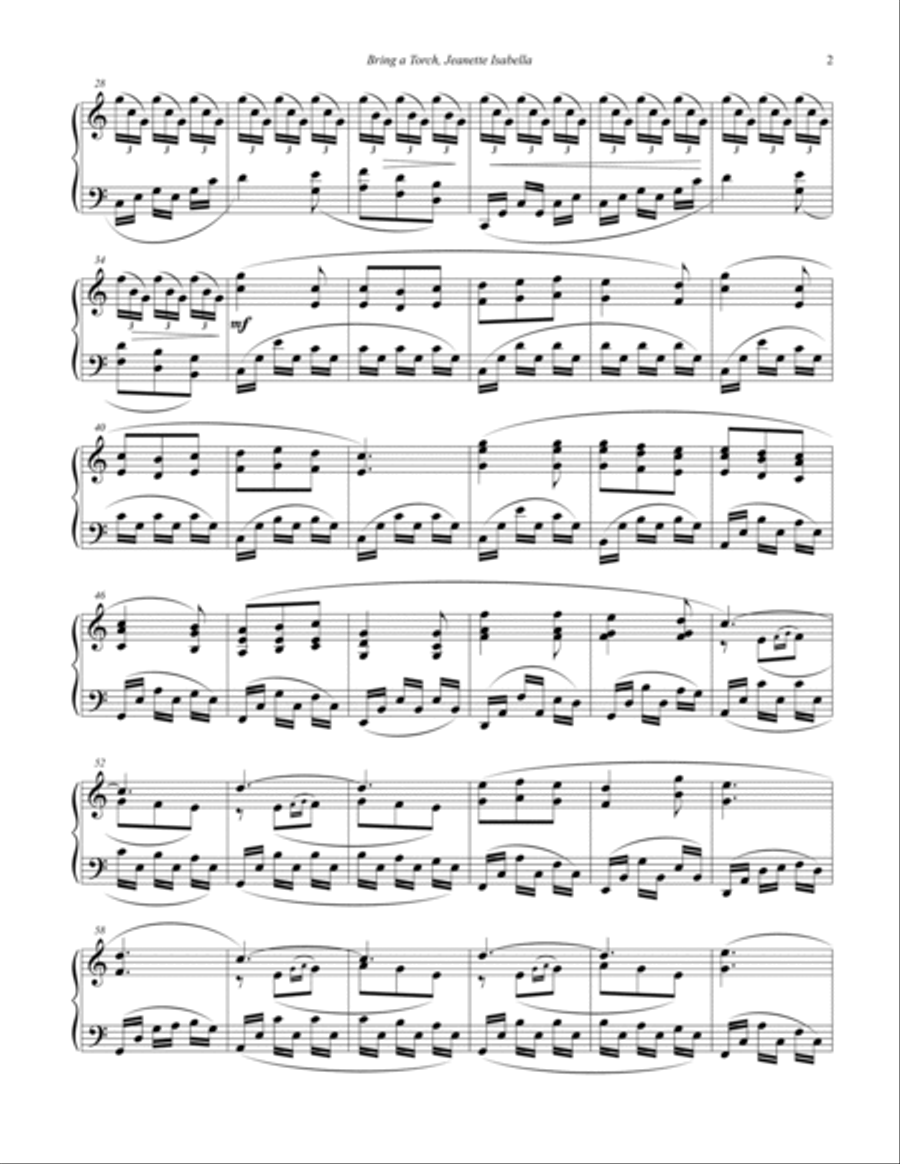 Bring a Torch, Jeanette, Isabella Piano Solo scores gallery preview page 3