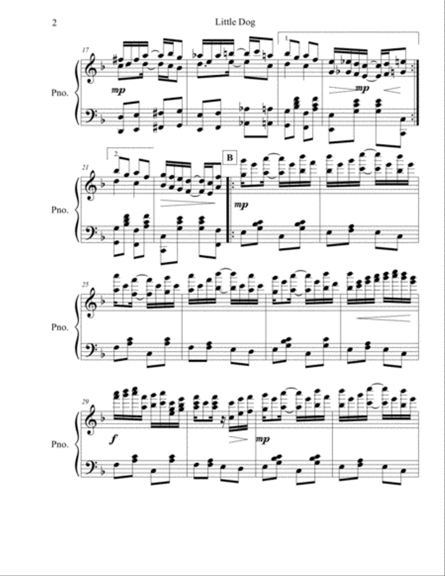 Little Dog: A Piano Rag Piano Solo scores gallery preview page 3