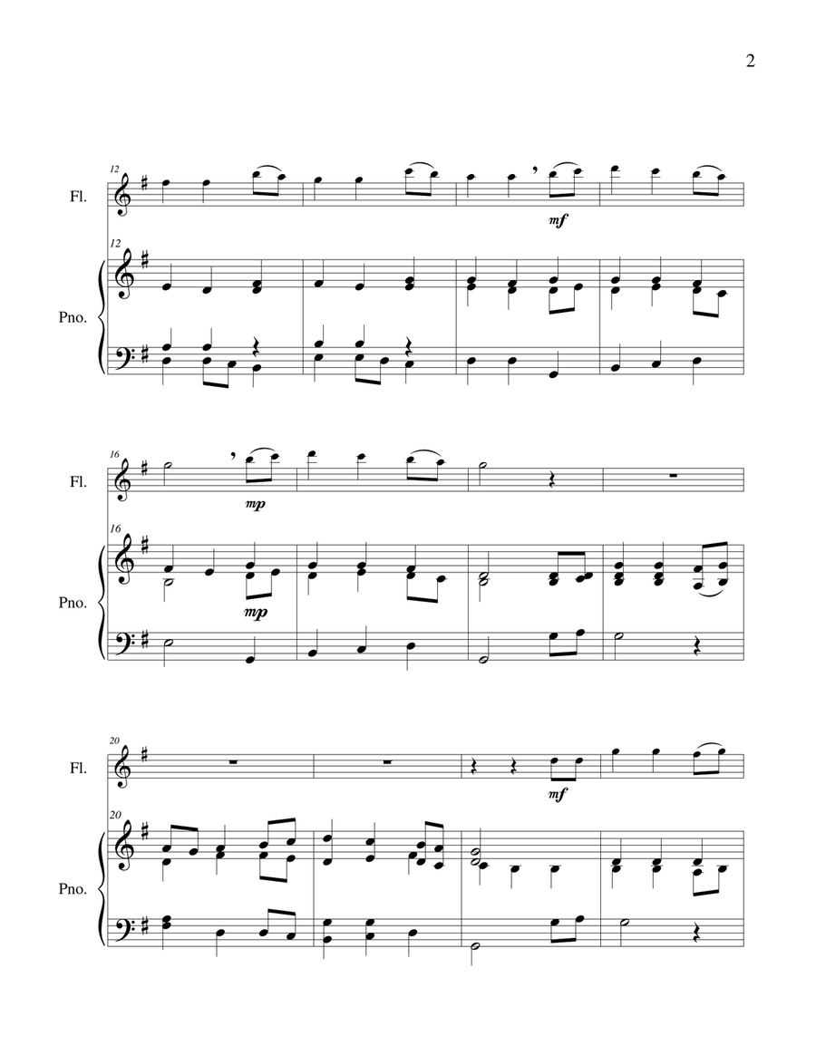 Infant Holy, Infant Lowly - Flute Solo Chamber Music scores gallery preview page 4