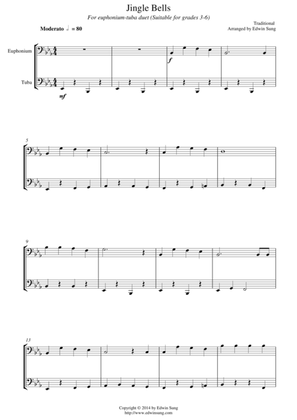 Jingle Bells (for euphonium(bass)-tuba duet, suitable for grades 3-6)