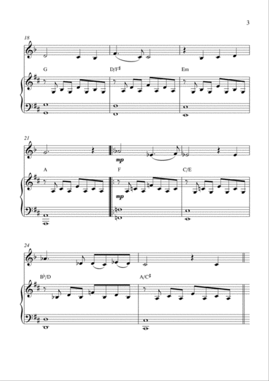 Walk Hand In Hand Clarinet Solo scores gallery preview page 3