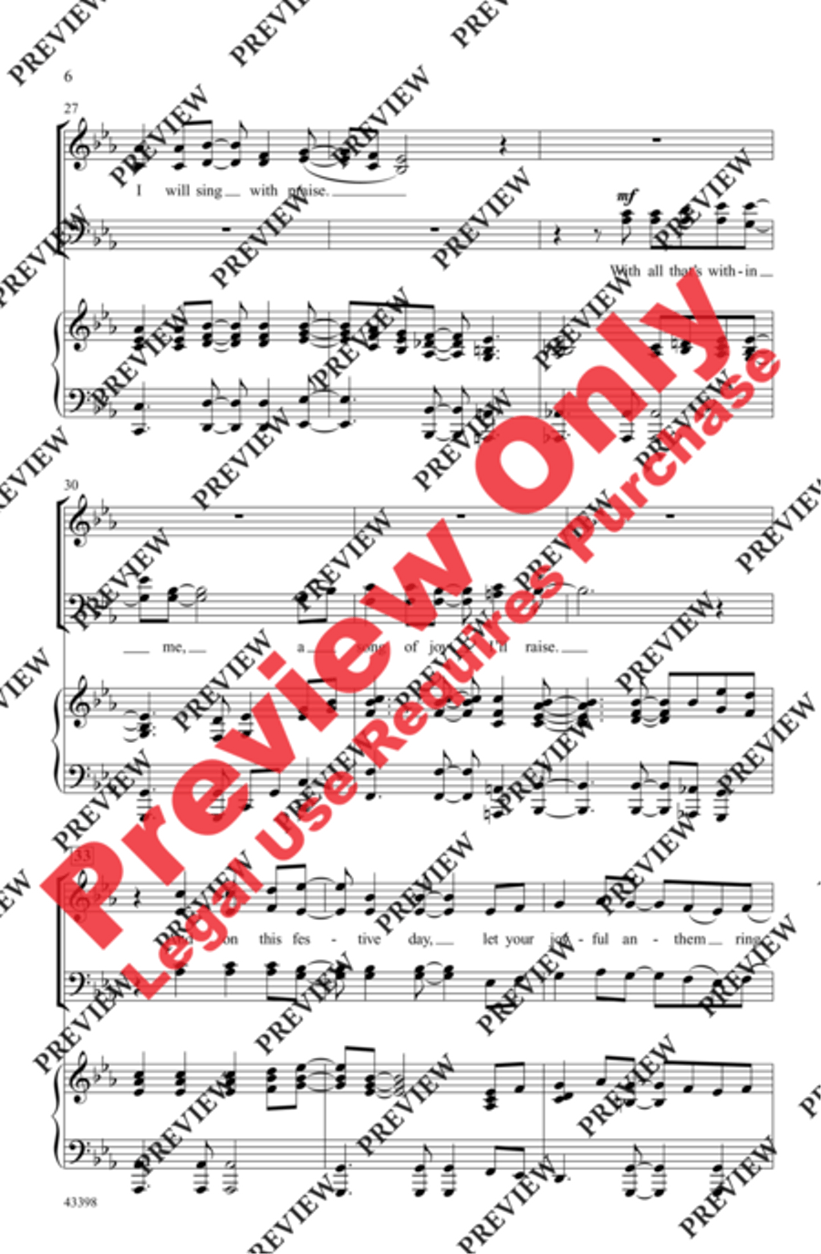 Lift Up Your Voice! 4-Part scores gallery preview page 5