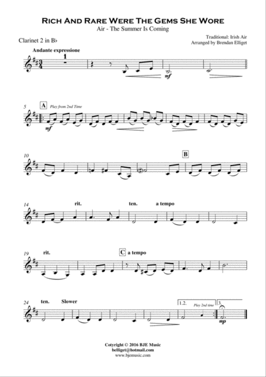 Rich and Rare Were The Gems She Wore - Vocal with Orchestra PDF Full Orchestra scores gallery preview page 6