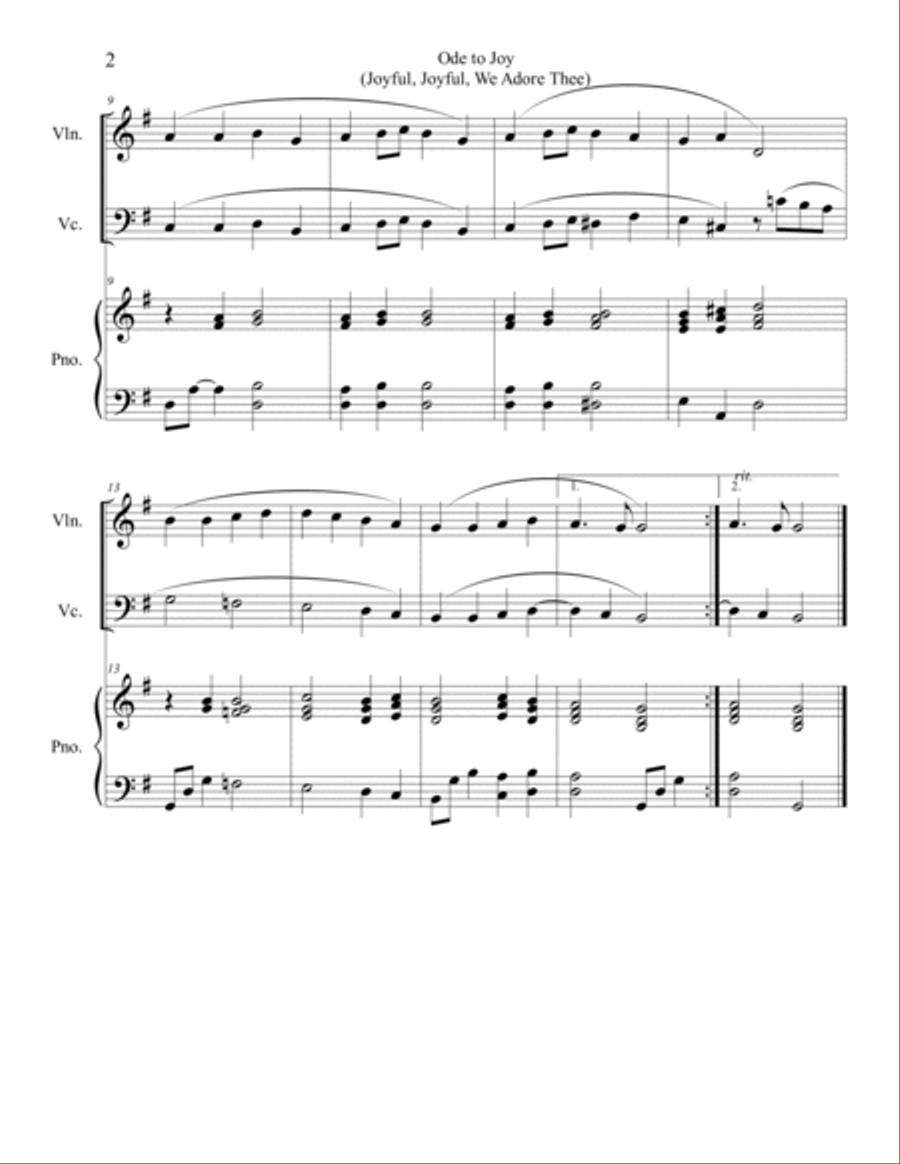 20 Easter Hymn Duets for Violin & Cello with Piano: Vols. 1-2 Piano Trio scores gallery preview page 5
