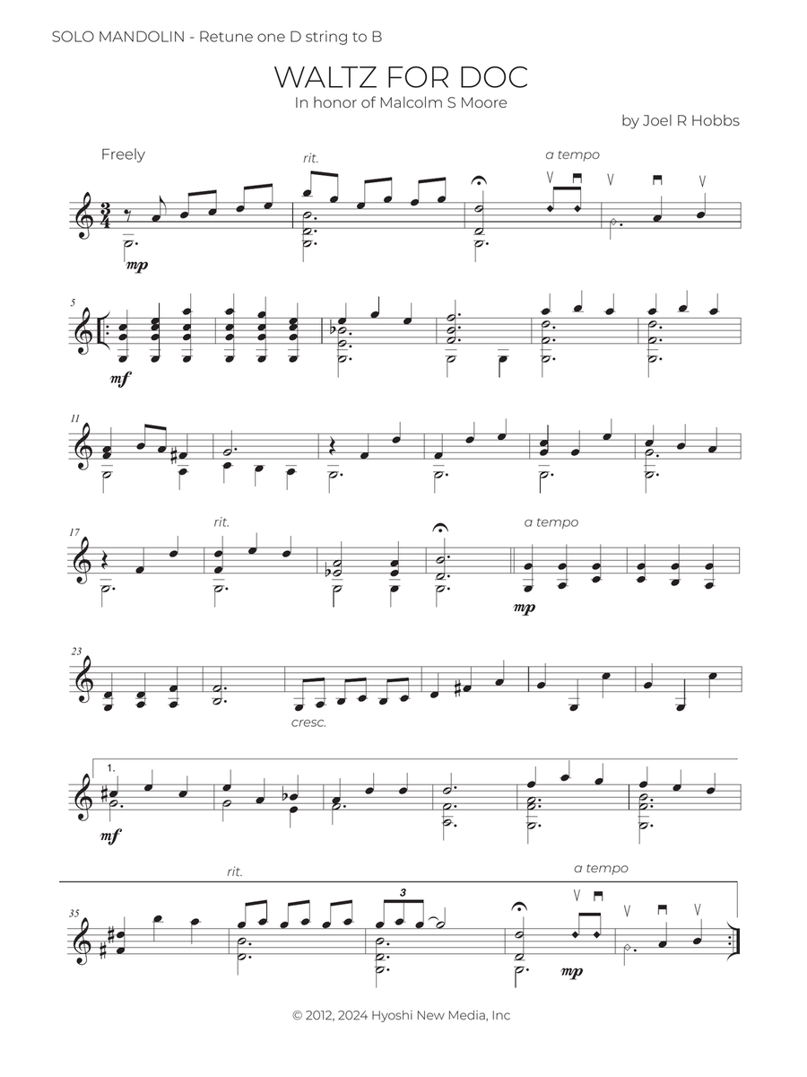 Waltz for Doc Chamber Music scores gallery preview page 2