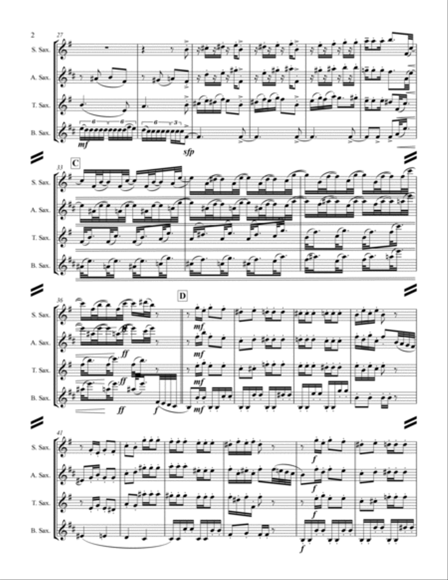 The Nutcracker Suite - 3. Dance of the Sugar-Plum Fairy (for Saxophone Quartet SATB) Saxophone Quartet scores gallery preview page 3