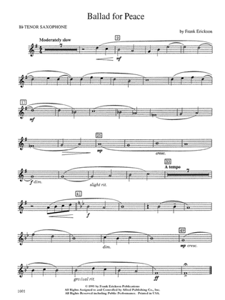 Ballad for Peace: B-flat Tenor Saxophone