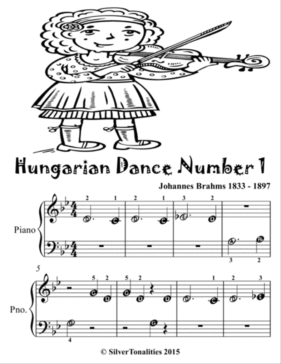 Hungarian Dance Number 1 Beginner Piano Sheet Music 2nd Edition Easy Piano scores gallery preview page 2