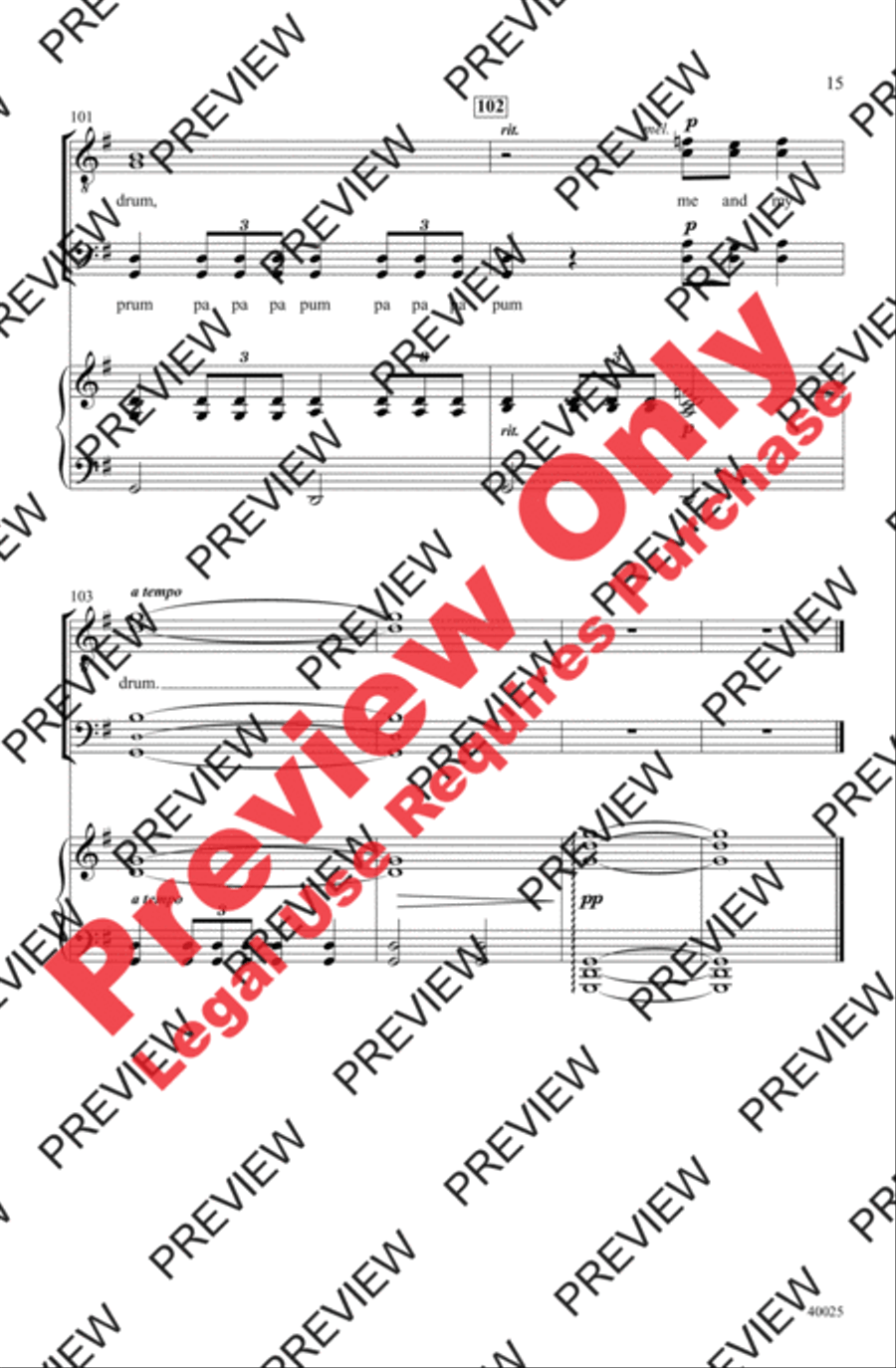 The Little Drummer Boy The Little Drummer Boy Men's Choir scores gallery preview page 15