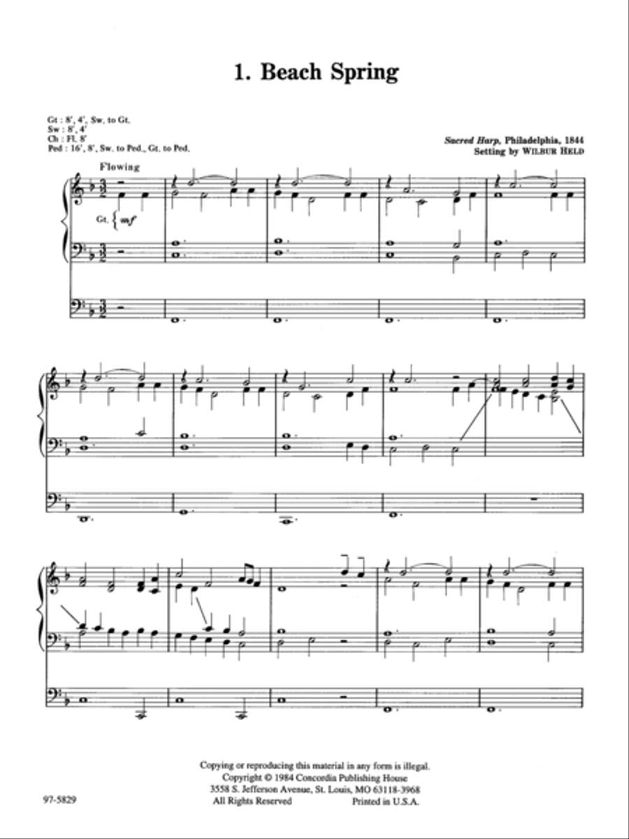 Seven Settings of American Folk Hymns Organ scores gallery preview page 3