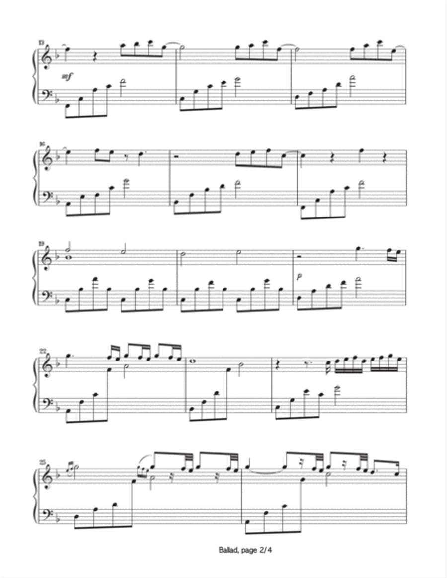 Ballad Ballad Piano Solo scores gallery preview page 3