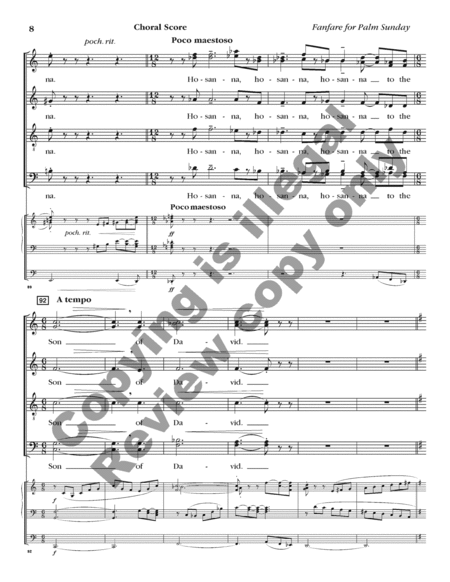 Fanfare for Psalm Sunday (Choral Score) image number null